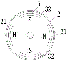 High-power automobile starter and stator magnetic steel fixing method