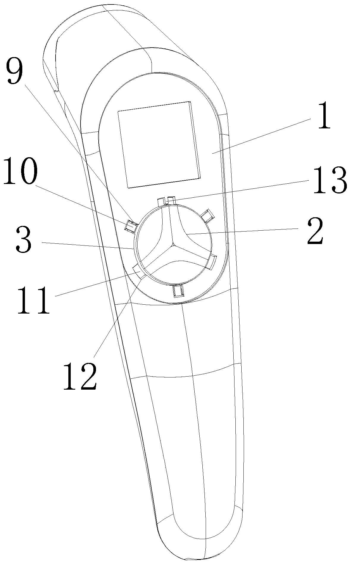 Key mechanism for forehead thermometer