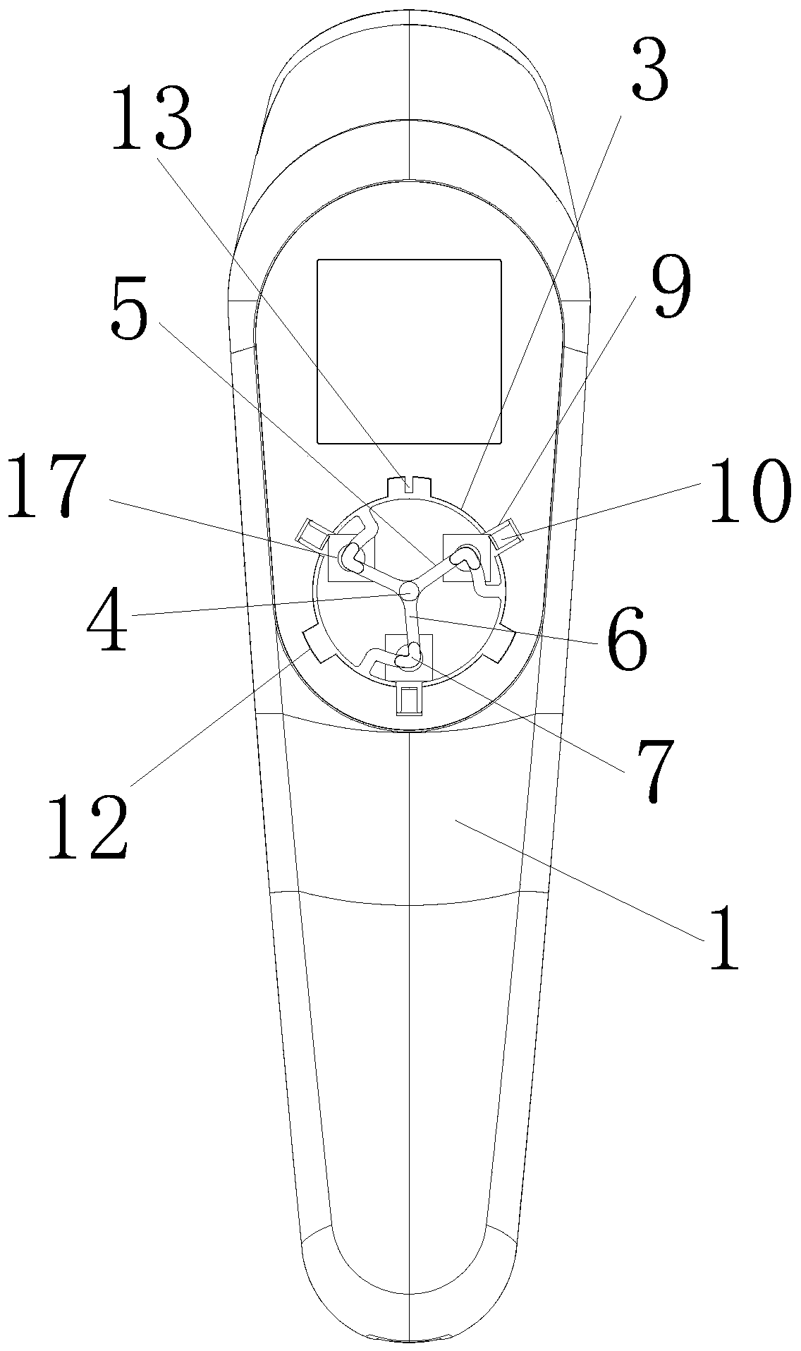 Key mechanism for forehead thermometer