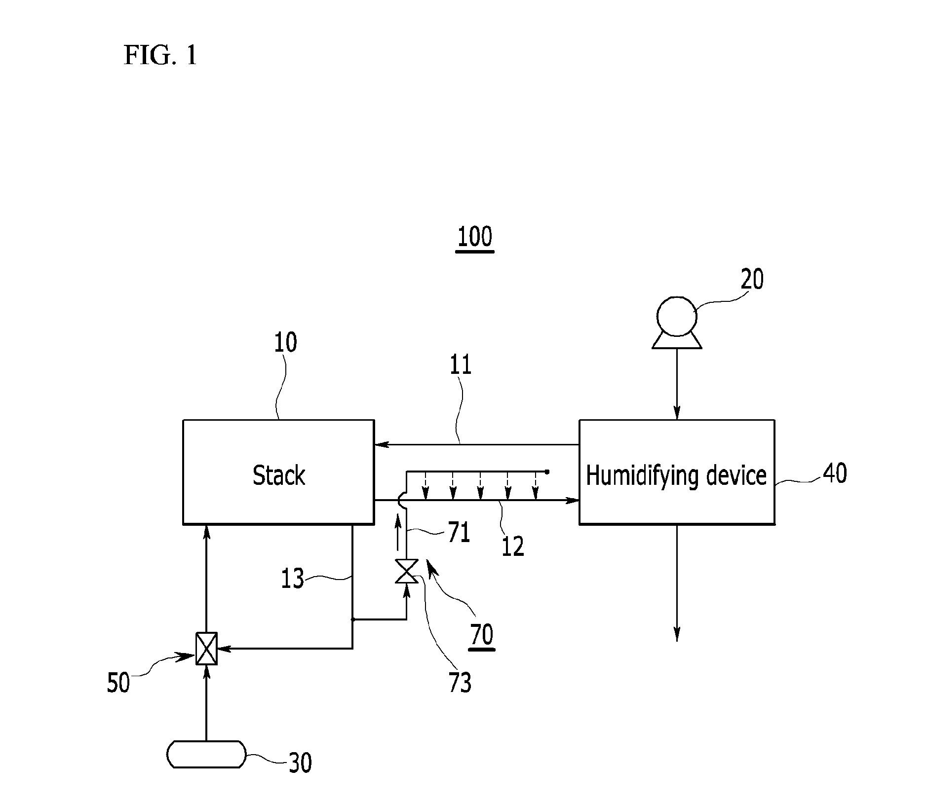 Hydrogen purge unit for fuel cell system