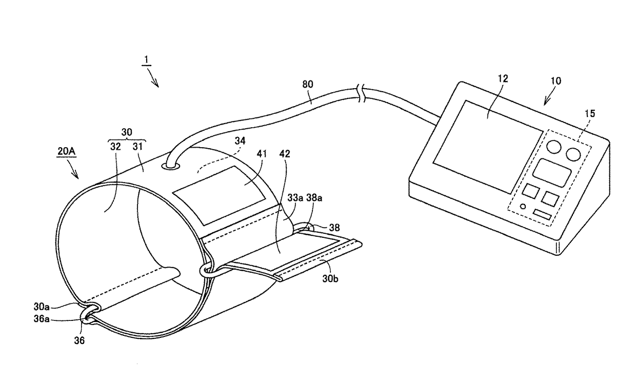 Blood pressure information measurement device cuff and blood pressure information measurement device provided therewith