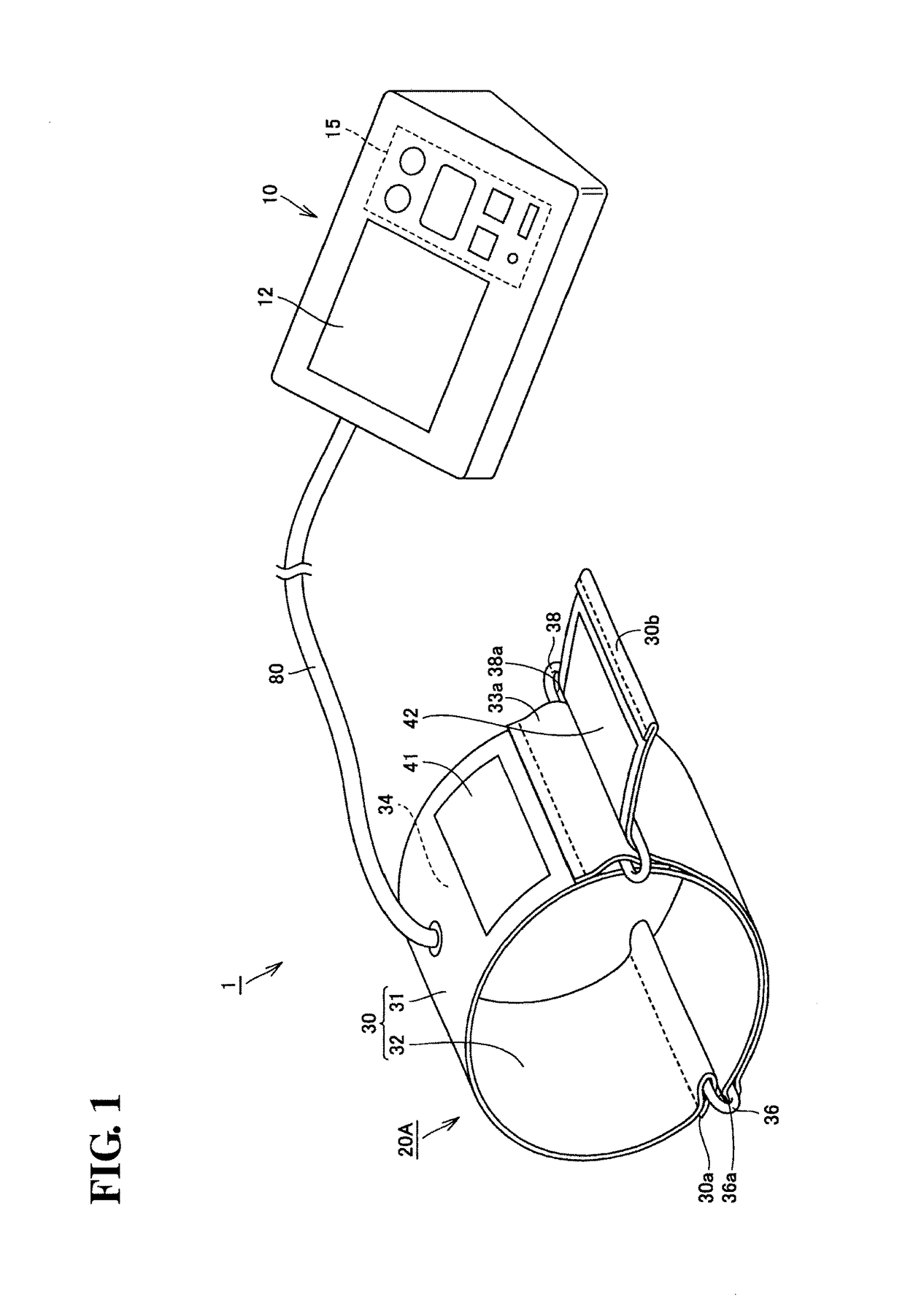 Blood pressure information measurement device cuff and blood pressure information measurement device provided therewith