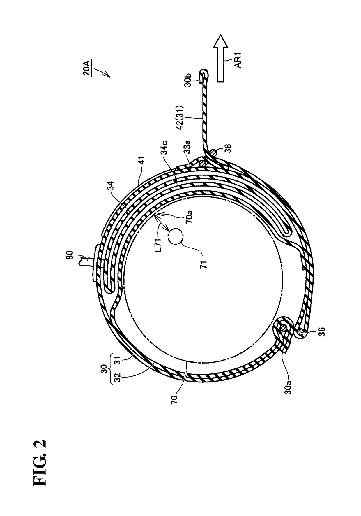 Blood pressure information measurement device cuff and blood pressure information measurement device provided therewith