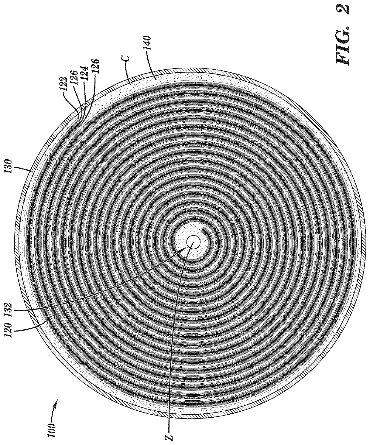 Electrode assembly with projecting tab for battery and methods of forming same