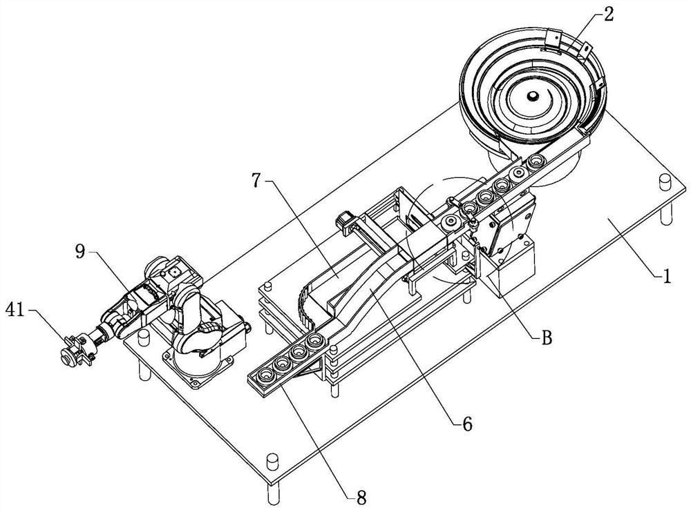 A steering wheel connector automatic loading transfer robot