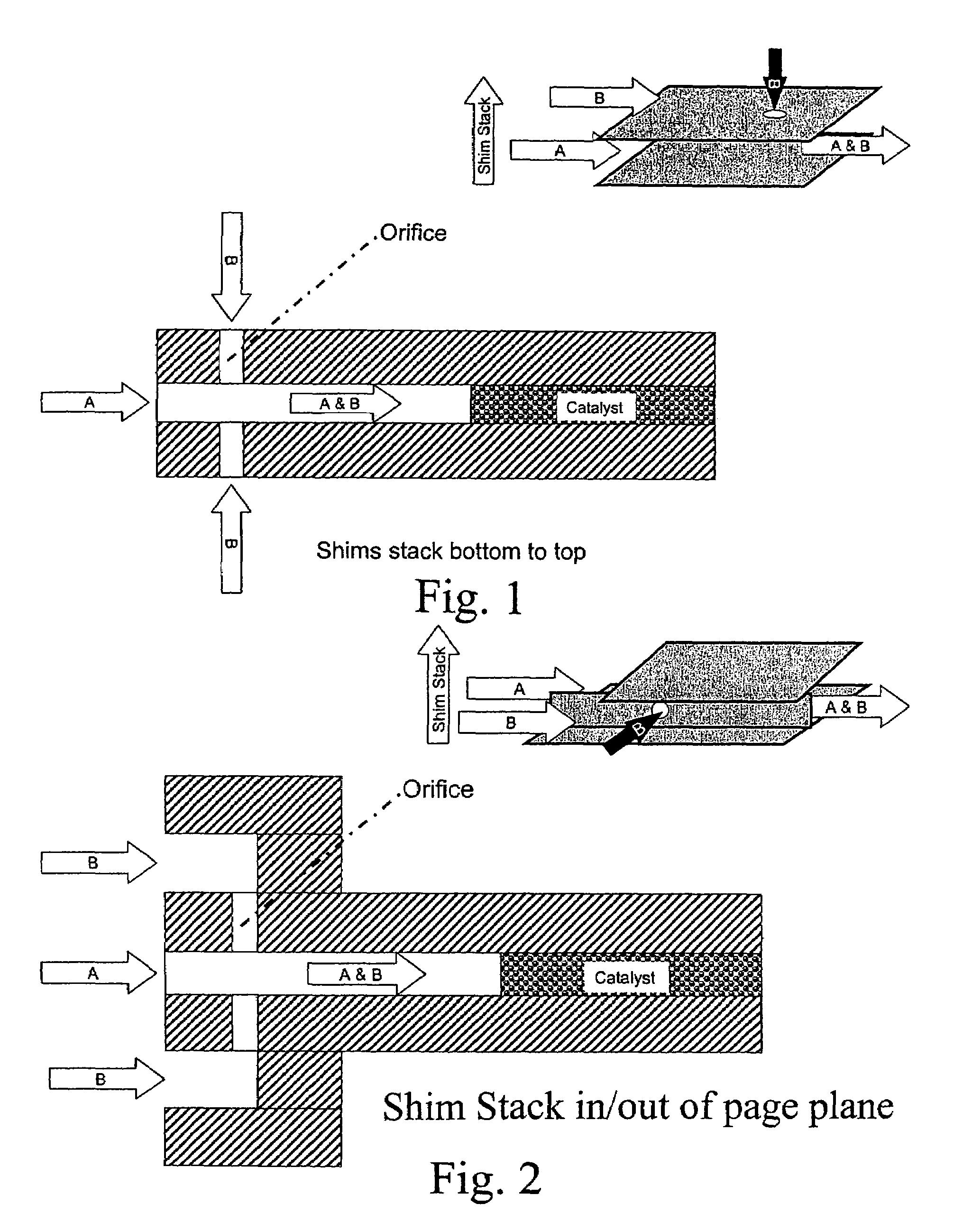 In situ mixing in microchannels