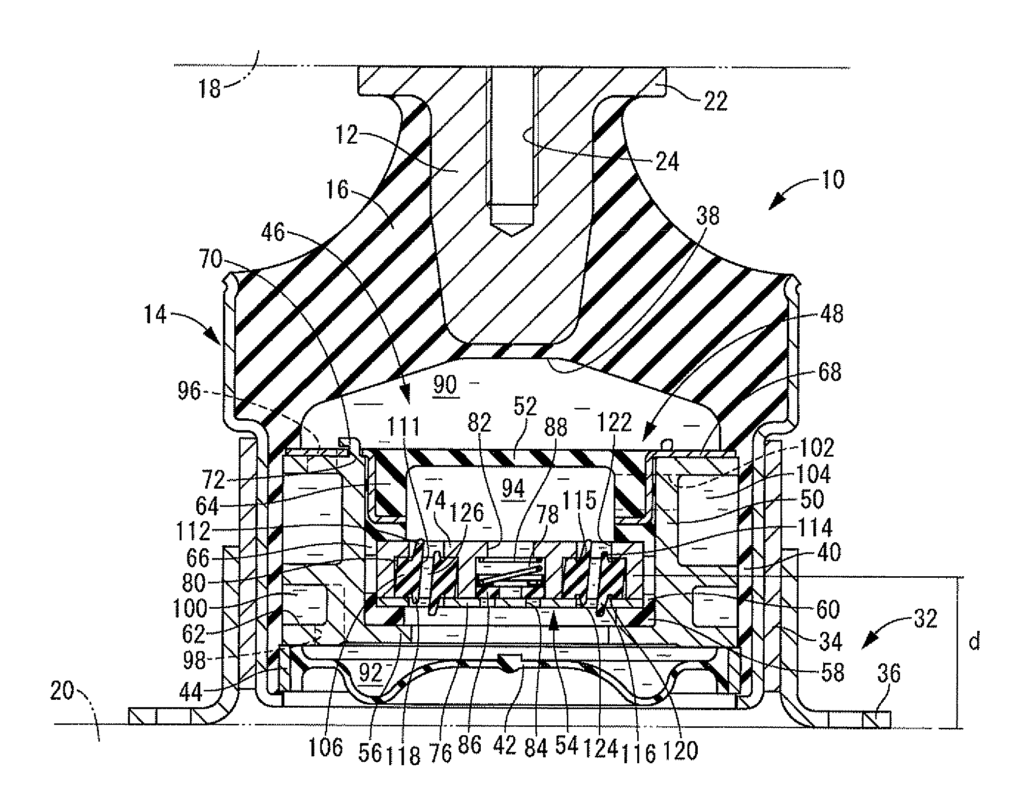 Fluid-filled type vibration damping device