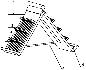 Folding suspension type brain cotton pad supporting frame for neurosurgery