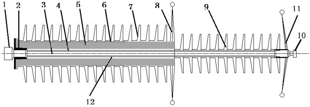 Lightning arrester with performance of line insulator