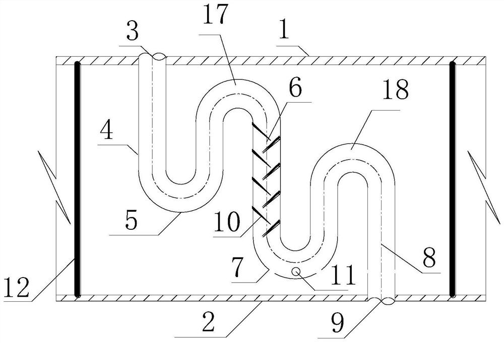 "Double S-type" drainage and salt control pipeline integrated isolation pad and method in saline-alkali land