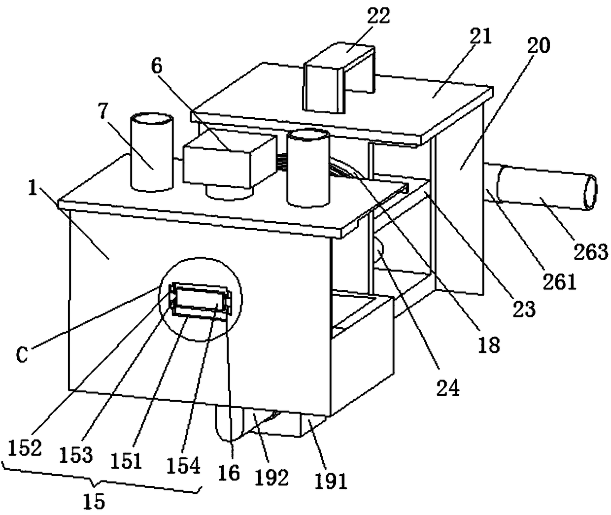 Underground water storage treatment device for sponge city construction