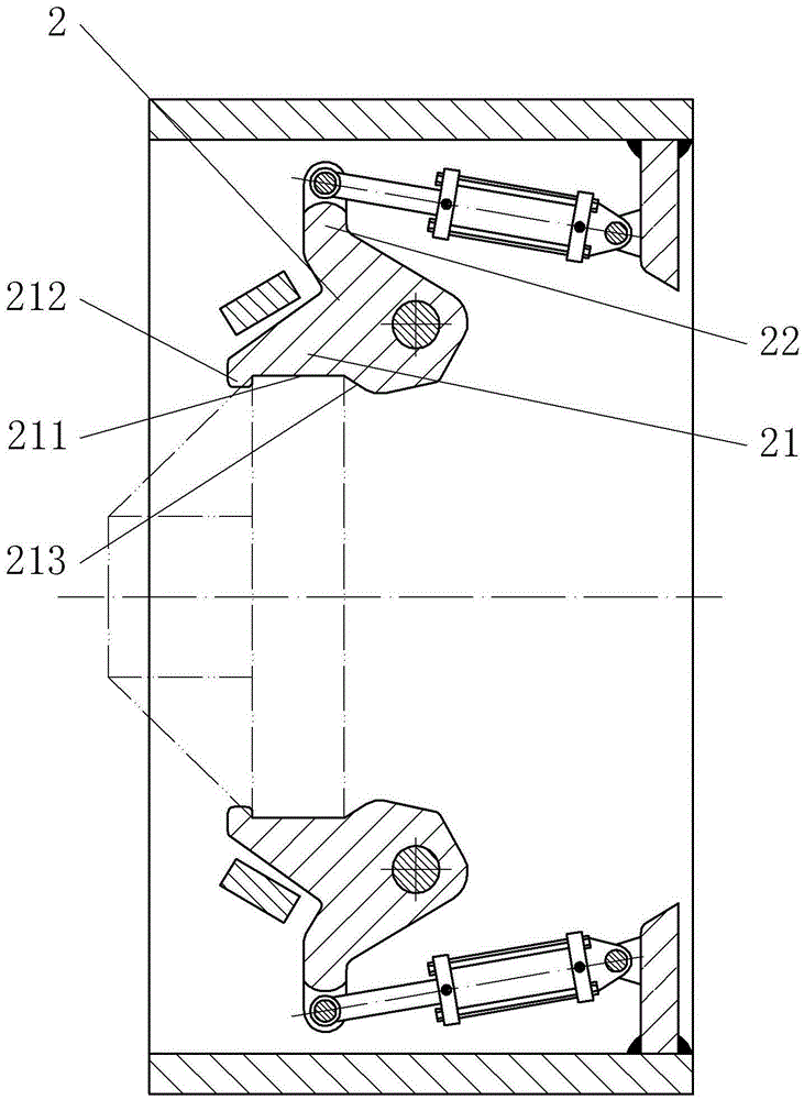 Clamping and positioning device for pneumatic flange