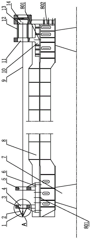 Method for adjusting the coaxiality of the triangular door shaft column