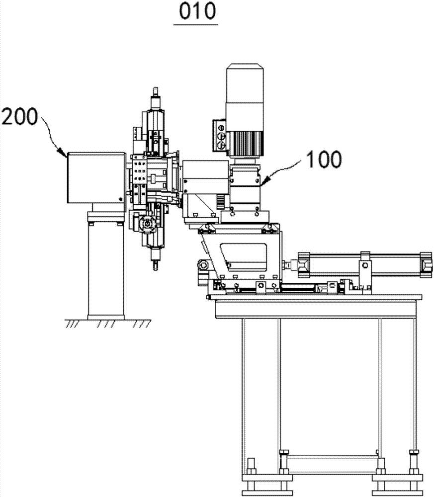 Positioning mechanism switching device and assembly line