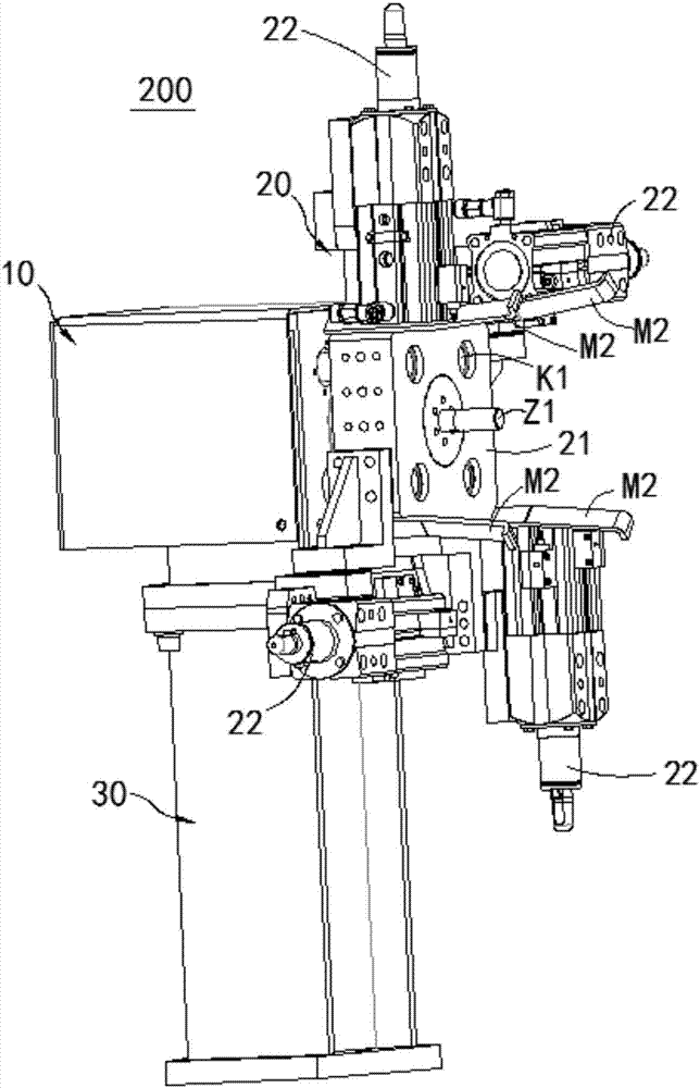 Positioning mechanism switching device and assembly line