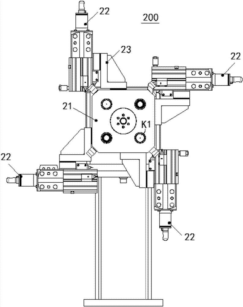 Positioning mechanism switching device and assembly line