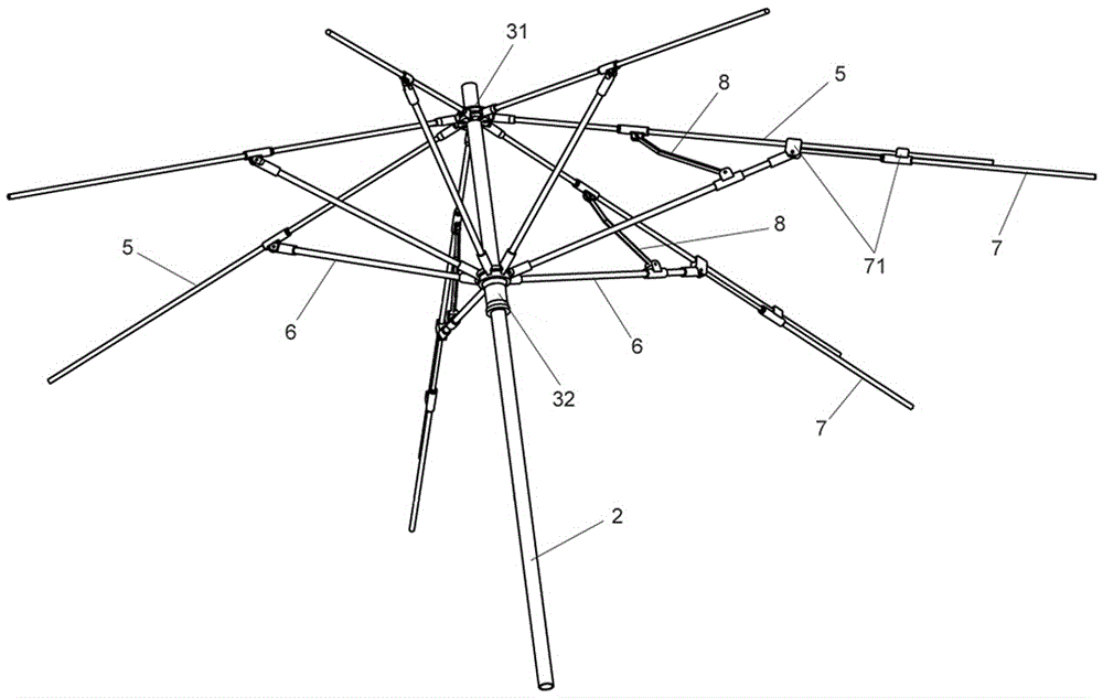 Umbrella capable of increasing shading area