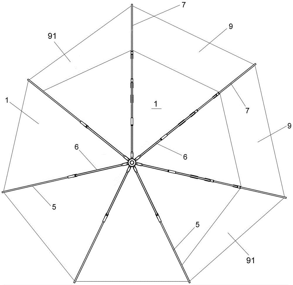 Umbrella capable of increasing shading area