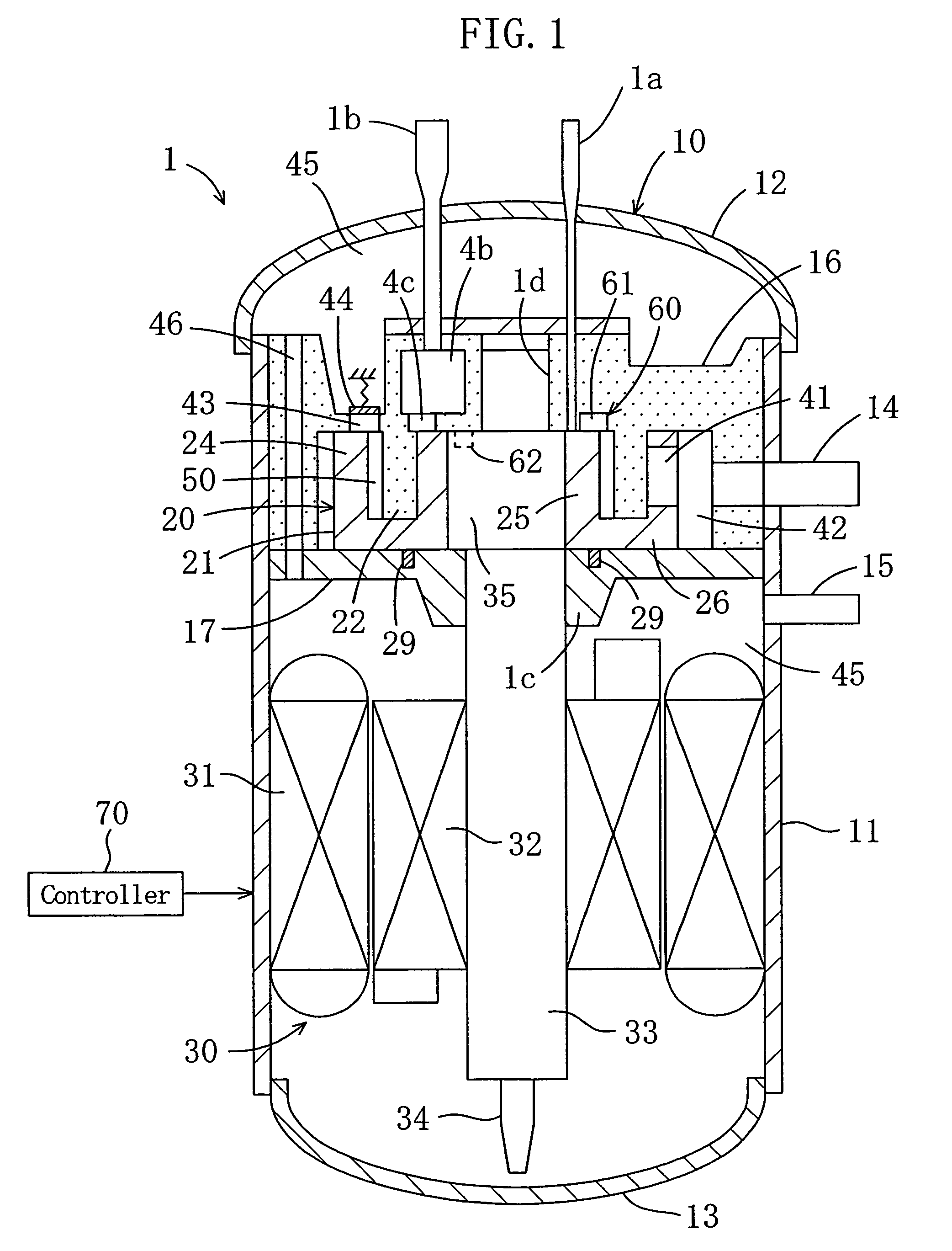 Rotary fluid device performing compression and expansion of fluid within a common cylinder