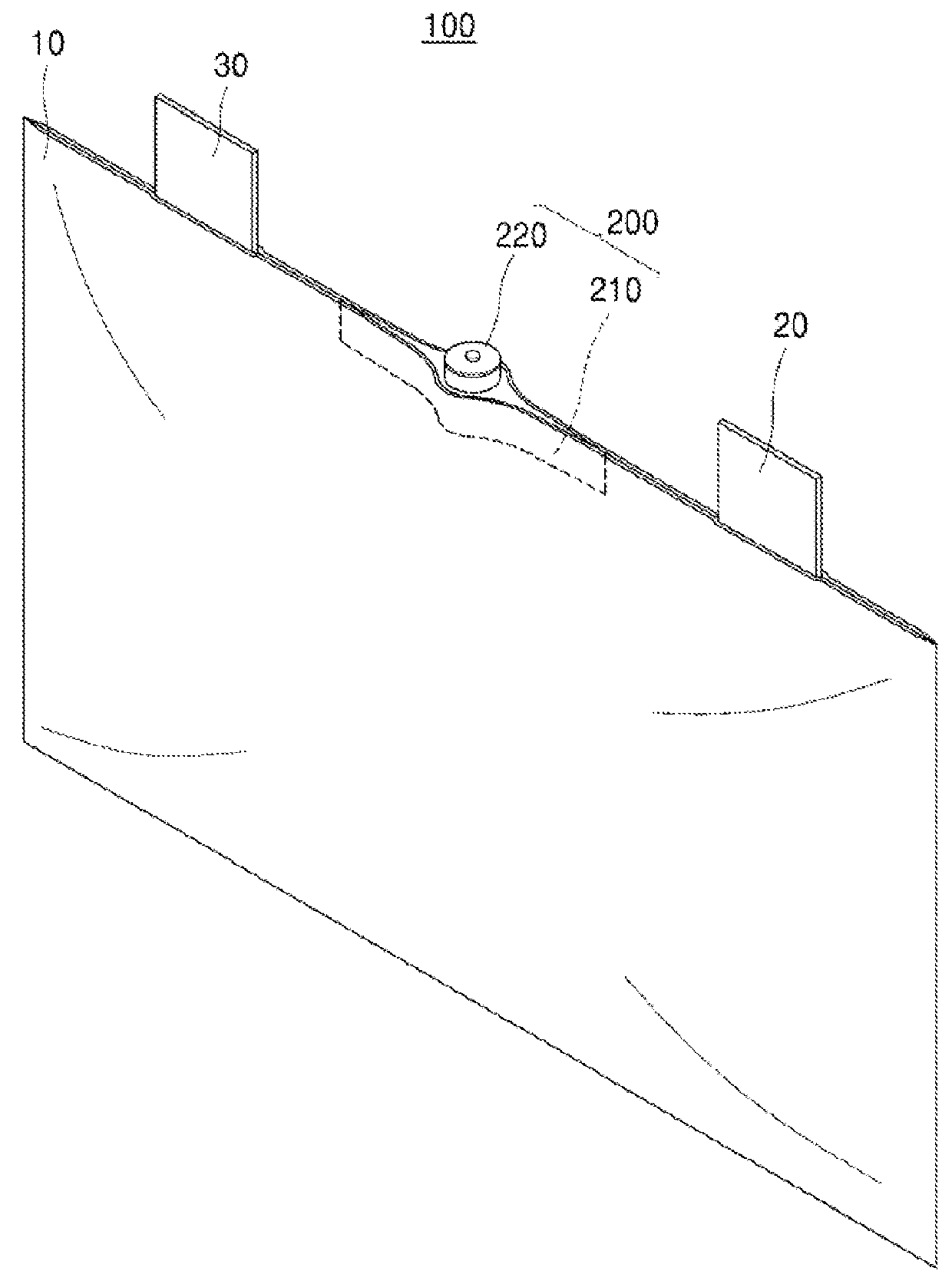 Venting system of pouch type lithium secondary battery