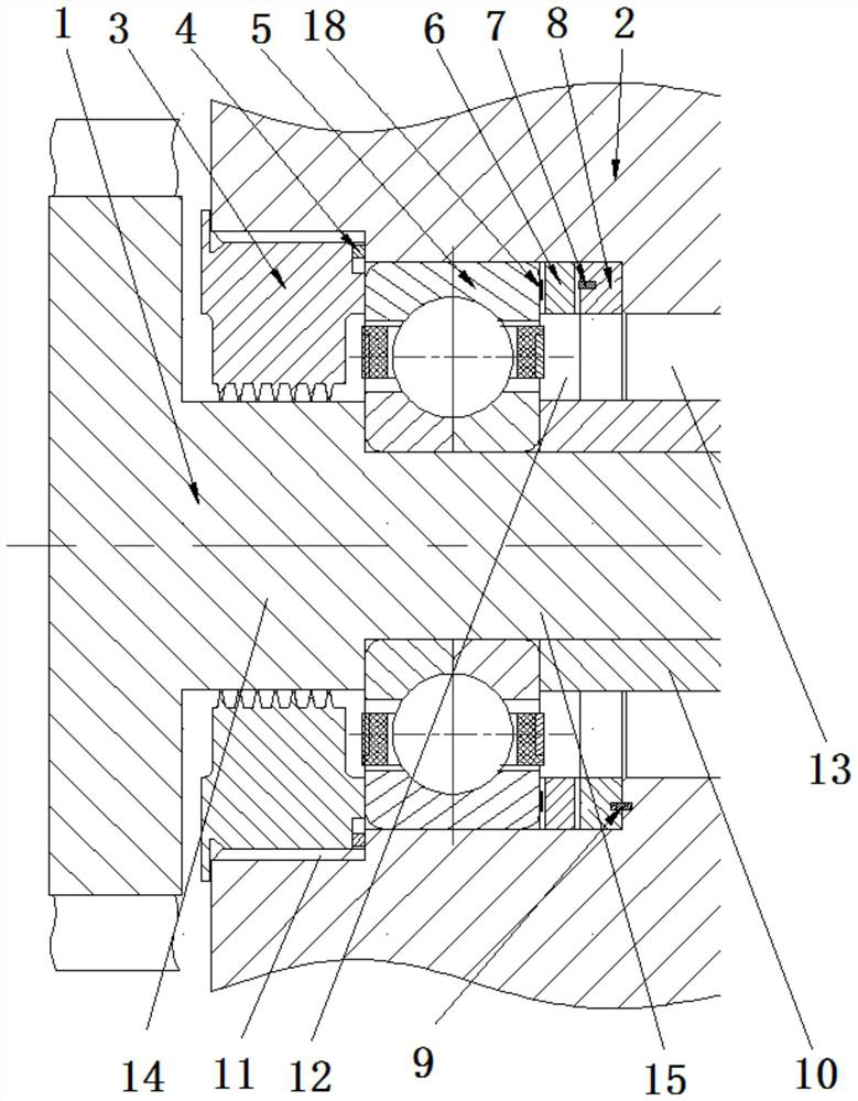 A structure that can accurately measure the axial force of the turbine without compressing the outer ring of the bearing