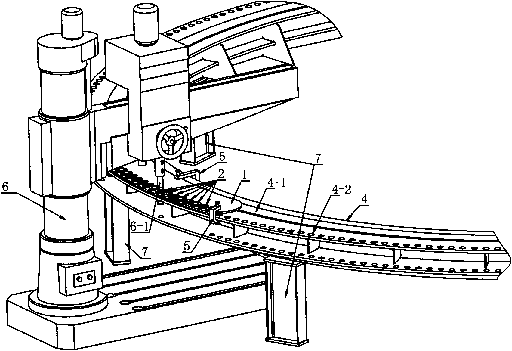 Method for processing large workpiece boring hole by using drilling machine