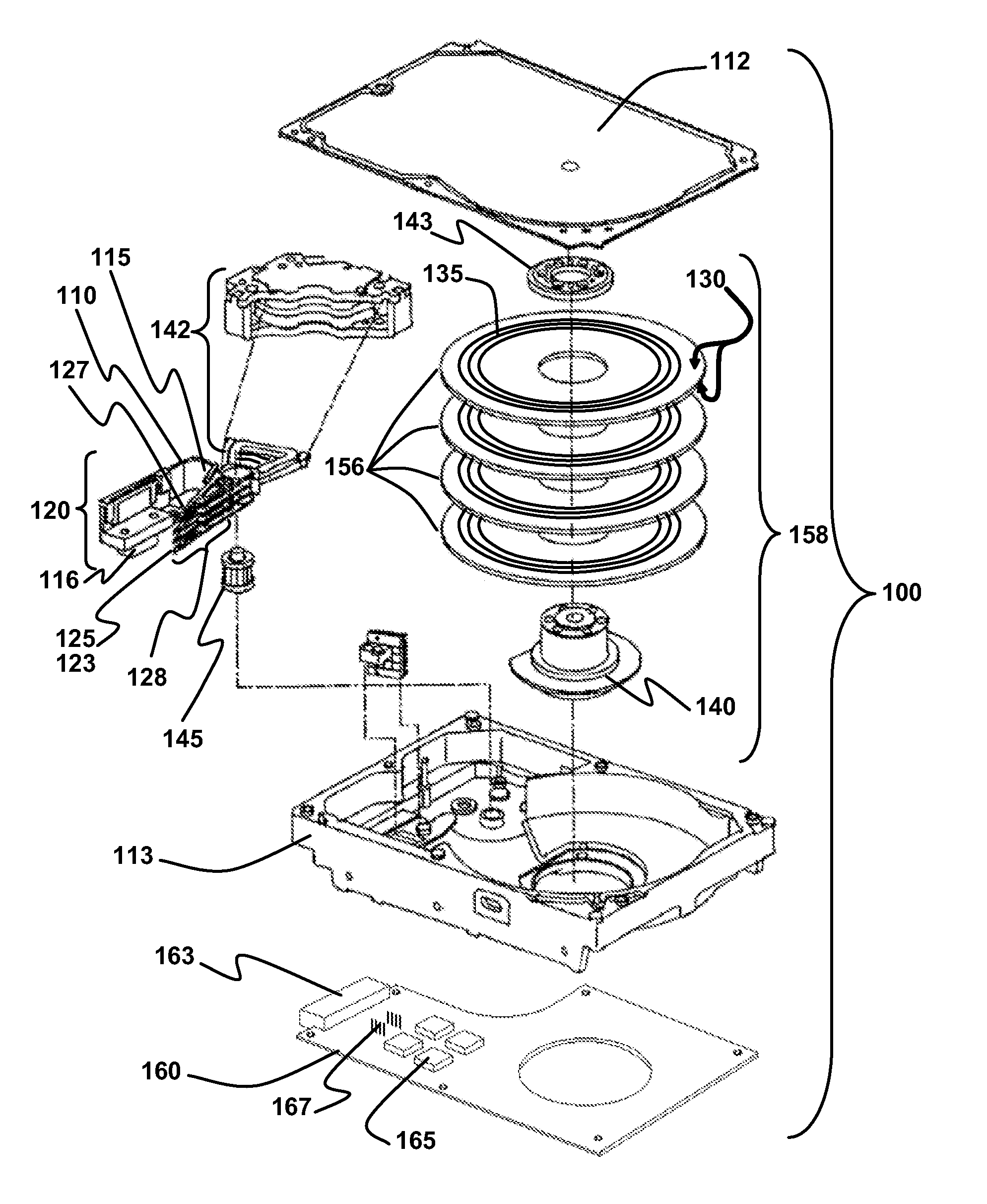 Symmetrically tapered constrained layer damper for a flex cable assembly for a hard disk drive