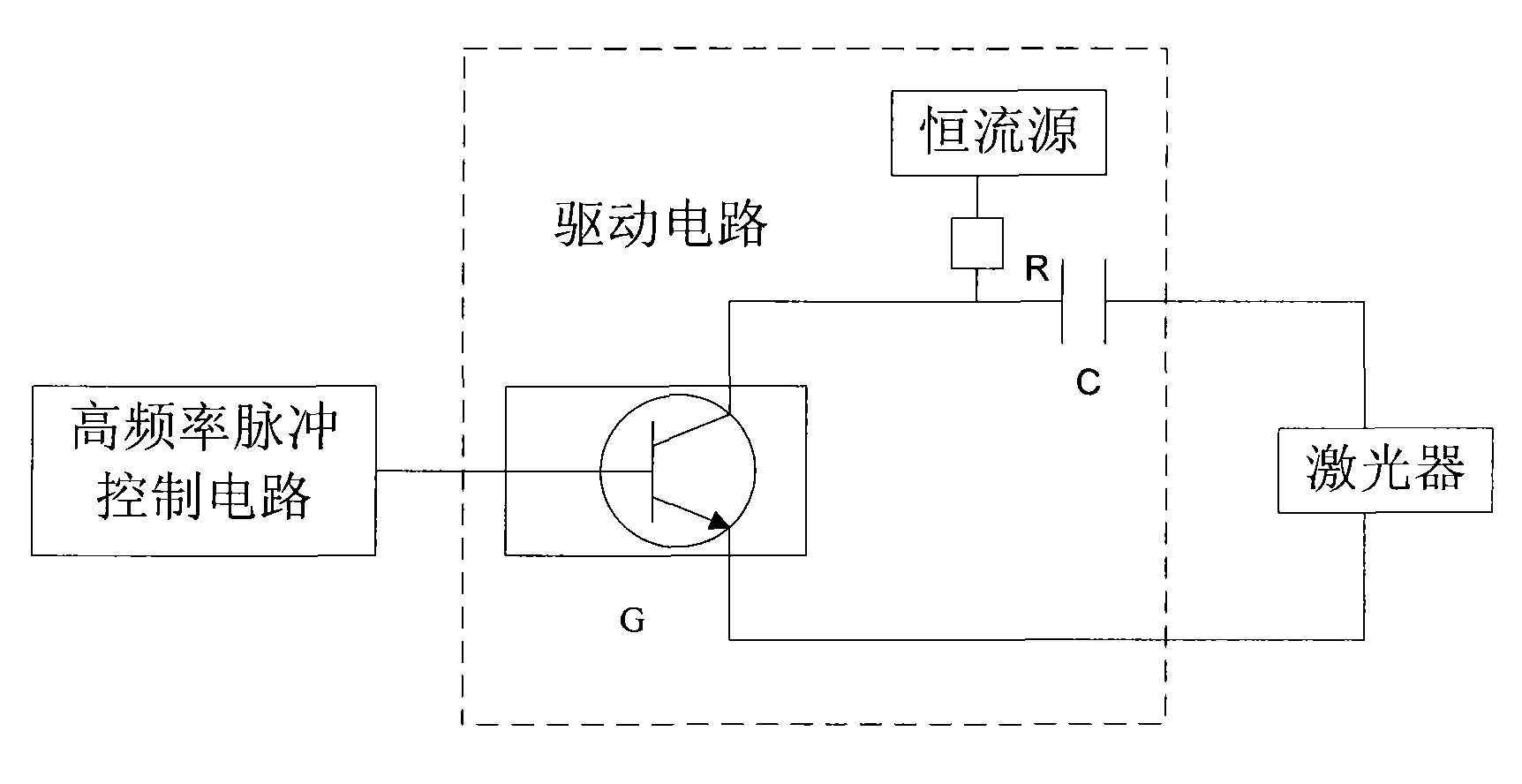 Narrow pulse high-current semiconductor laser device driving circuit