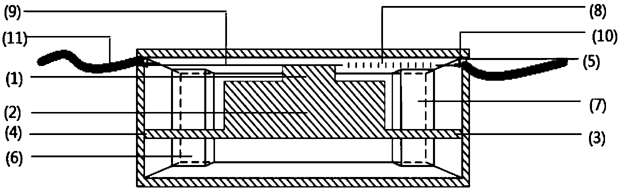 Optical fiber grating vibration sensor made of multi-cantilever beam all-insulation materials