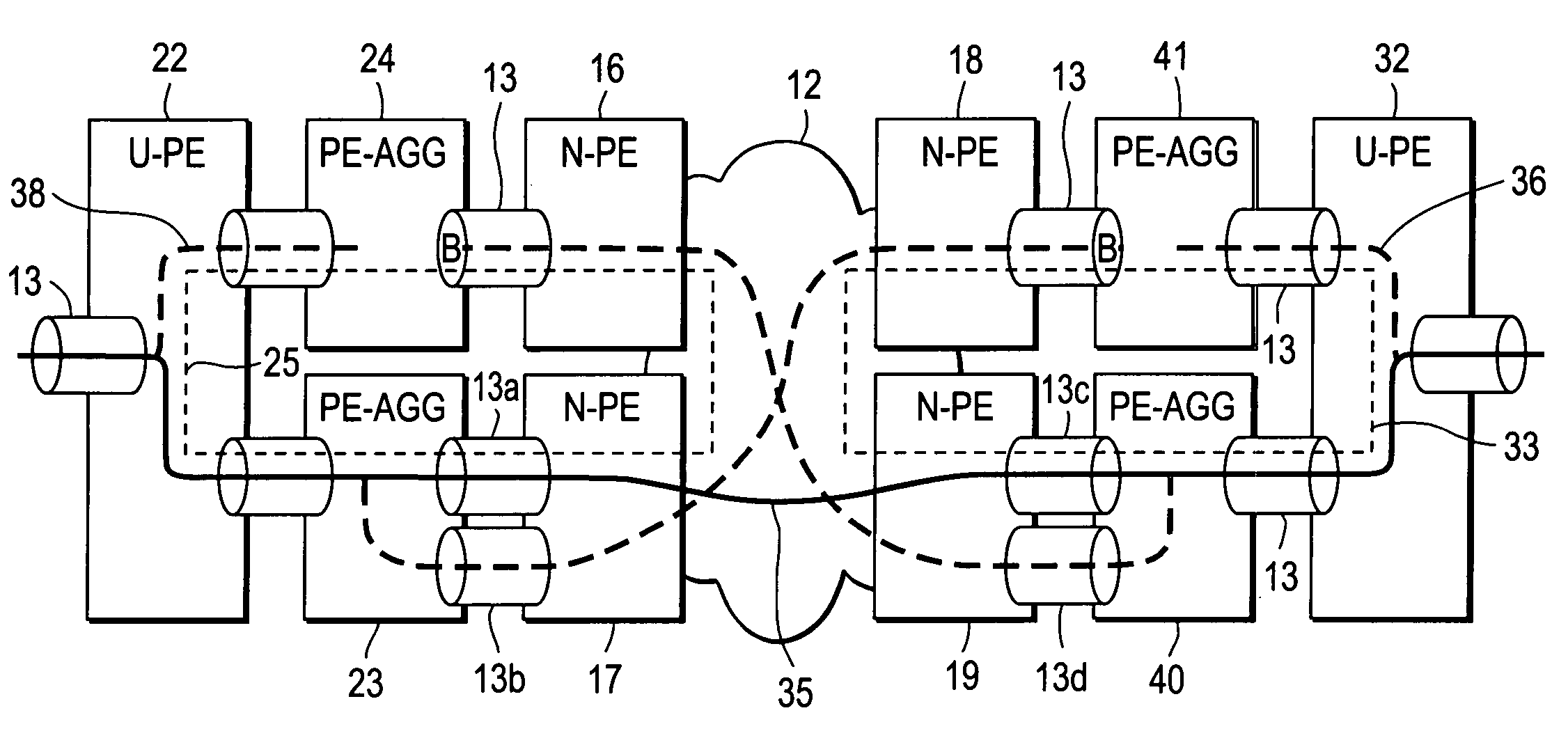 Computer network with point-to-point pseudowire redundancy