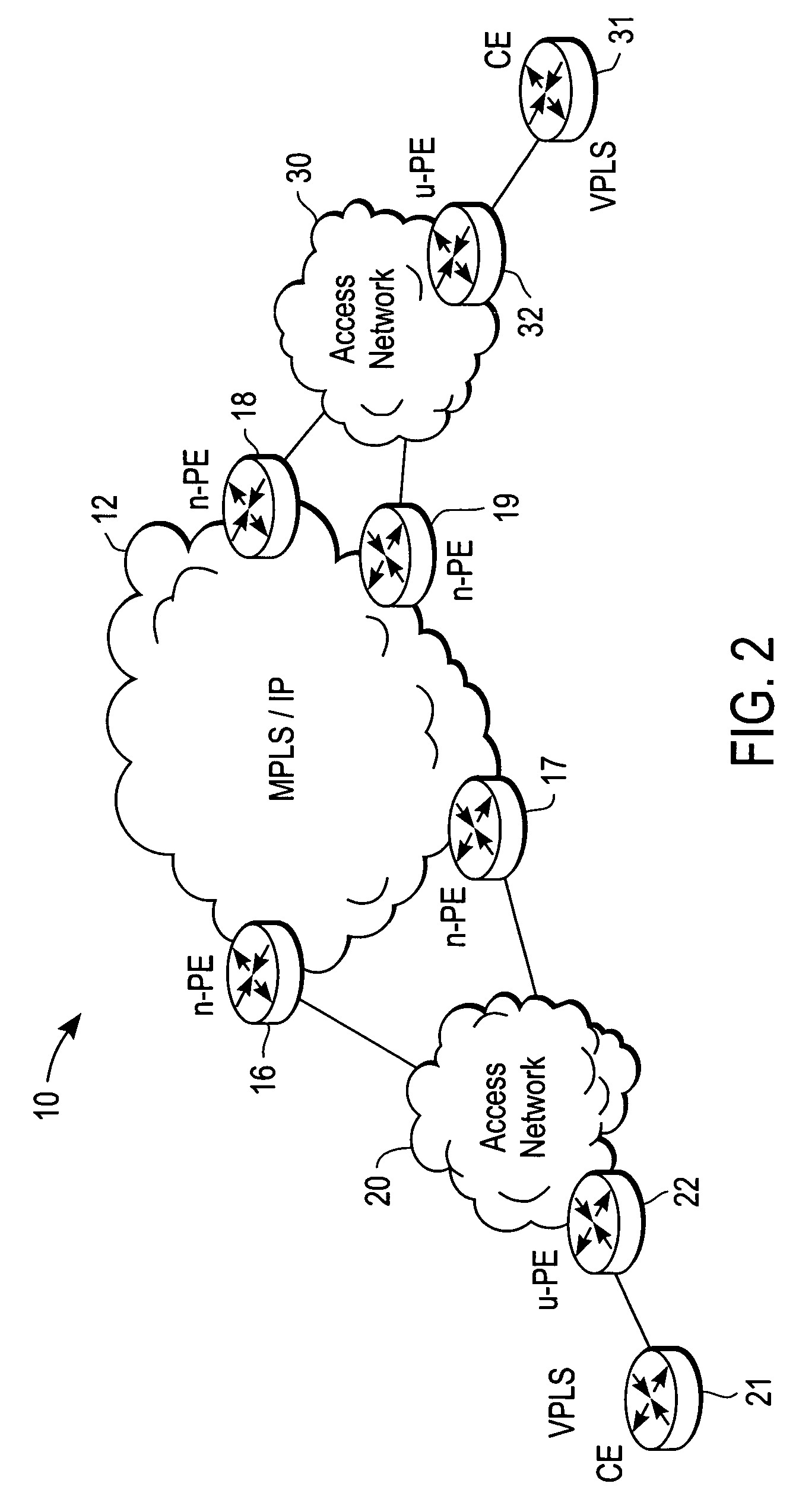 Computer network with point-to-point pseudowire redundancy