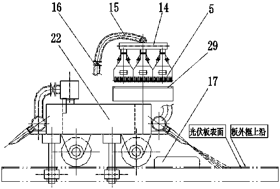 Photovoltaic plate surface cleaning device