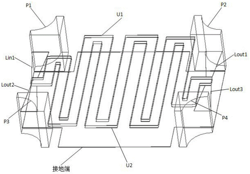 L-band minisize double microwave orthogonal power divider