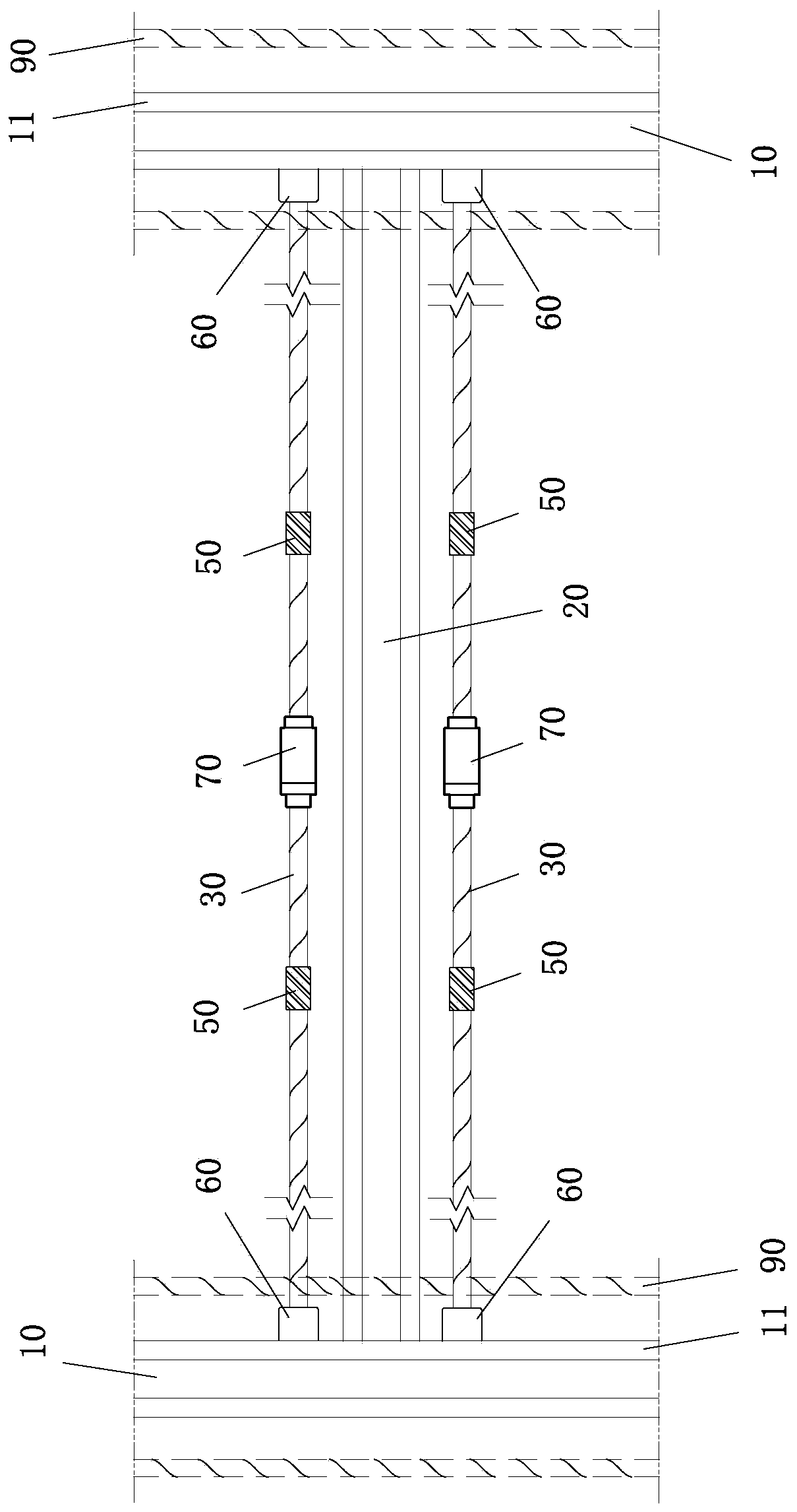 Steel-reinforced beam load-bearing bar structure, construction method thereof and steel-reinforced concrete structure