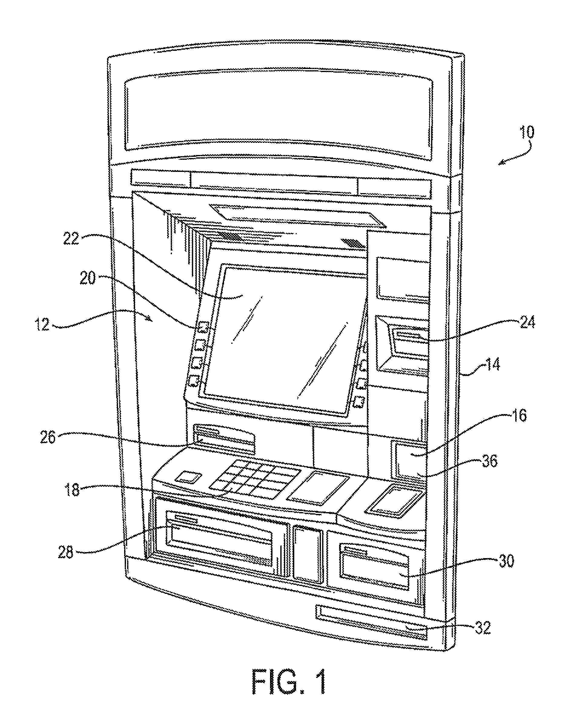 Automated teller machine with an encrypting card reader and an encrypting pin pad