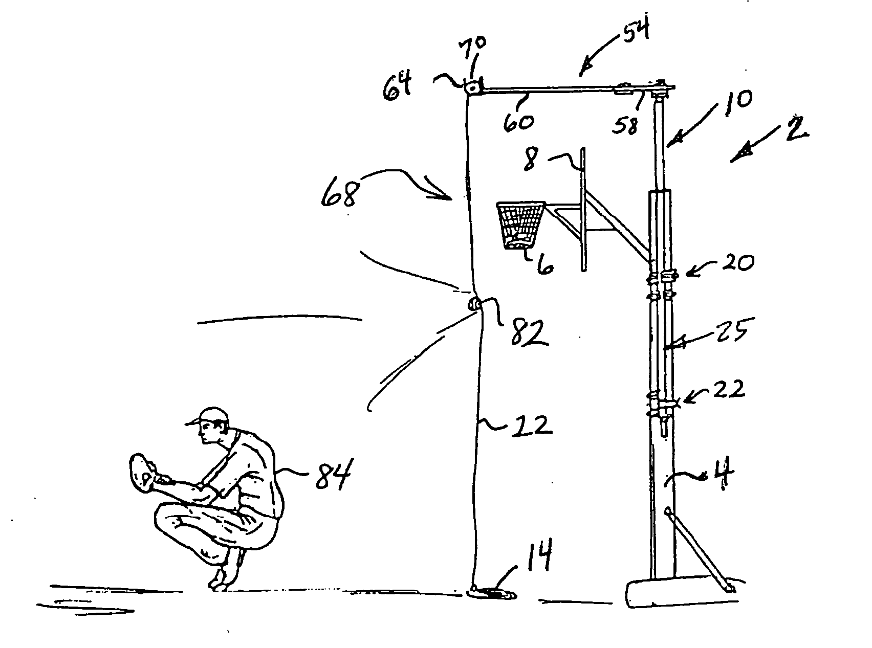 Universal, position-adjustable backstop net system