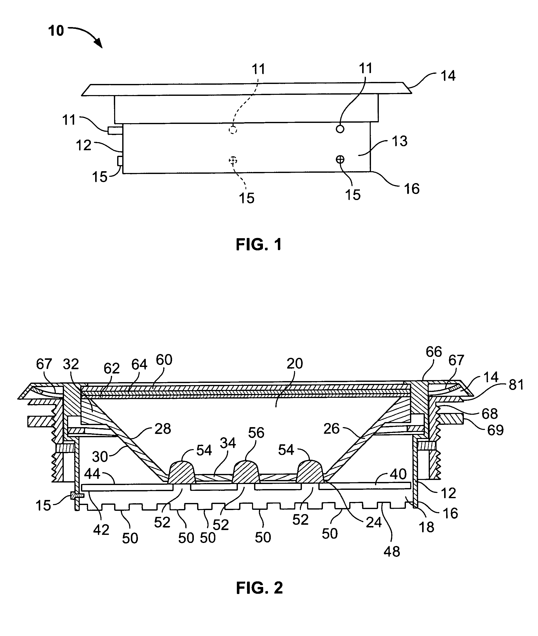 Aircraft LED dome light having rotatably releasable housing mounted within mounting flange