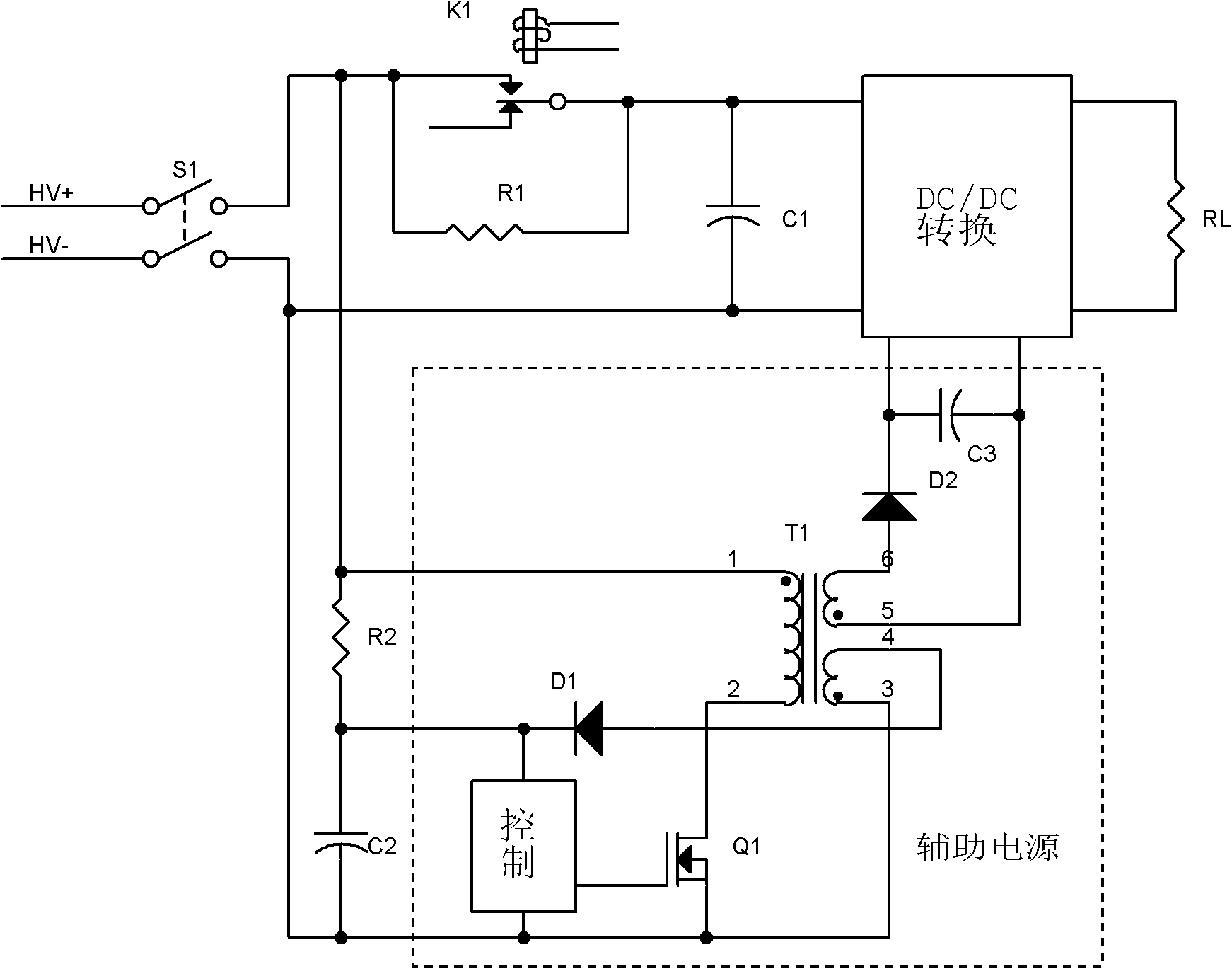 Auxiliary power source bootstrapping circuit of power source converting device