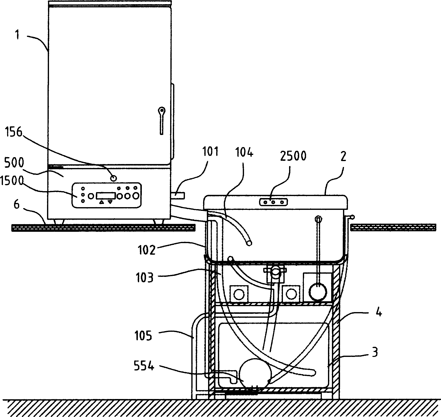 Domestic split dish-washing machine