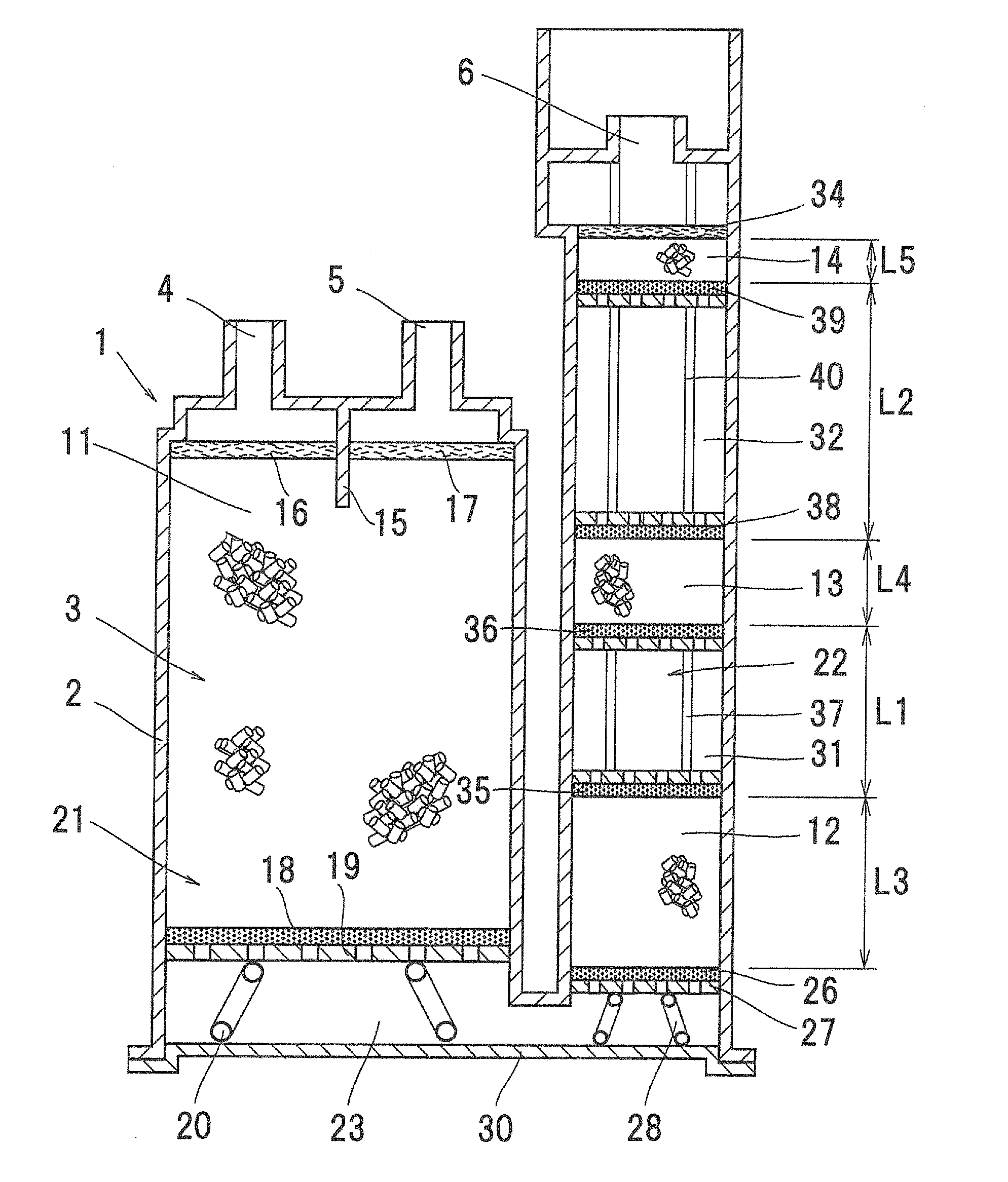 Evaporation fuel processing device