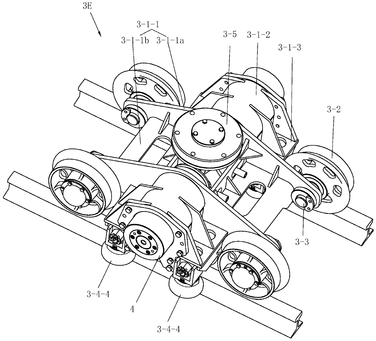 Inclined shaft common rail clamping rail man car