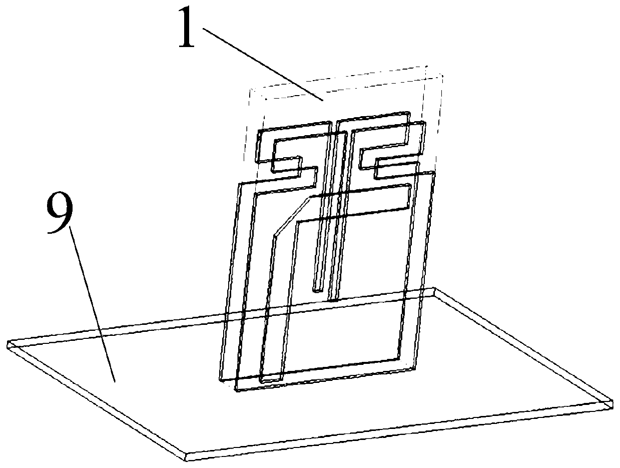 Millimeter wave printed dipole antenna array radiating element and array antenna