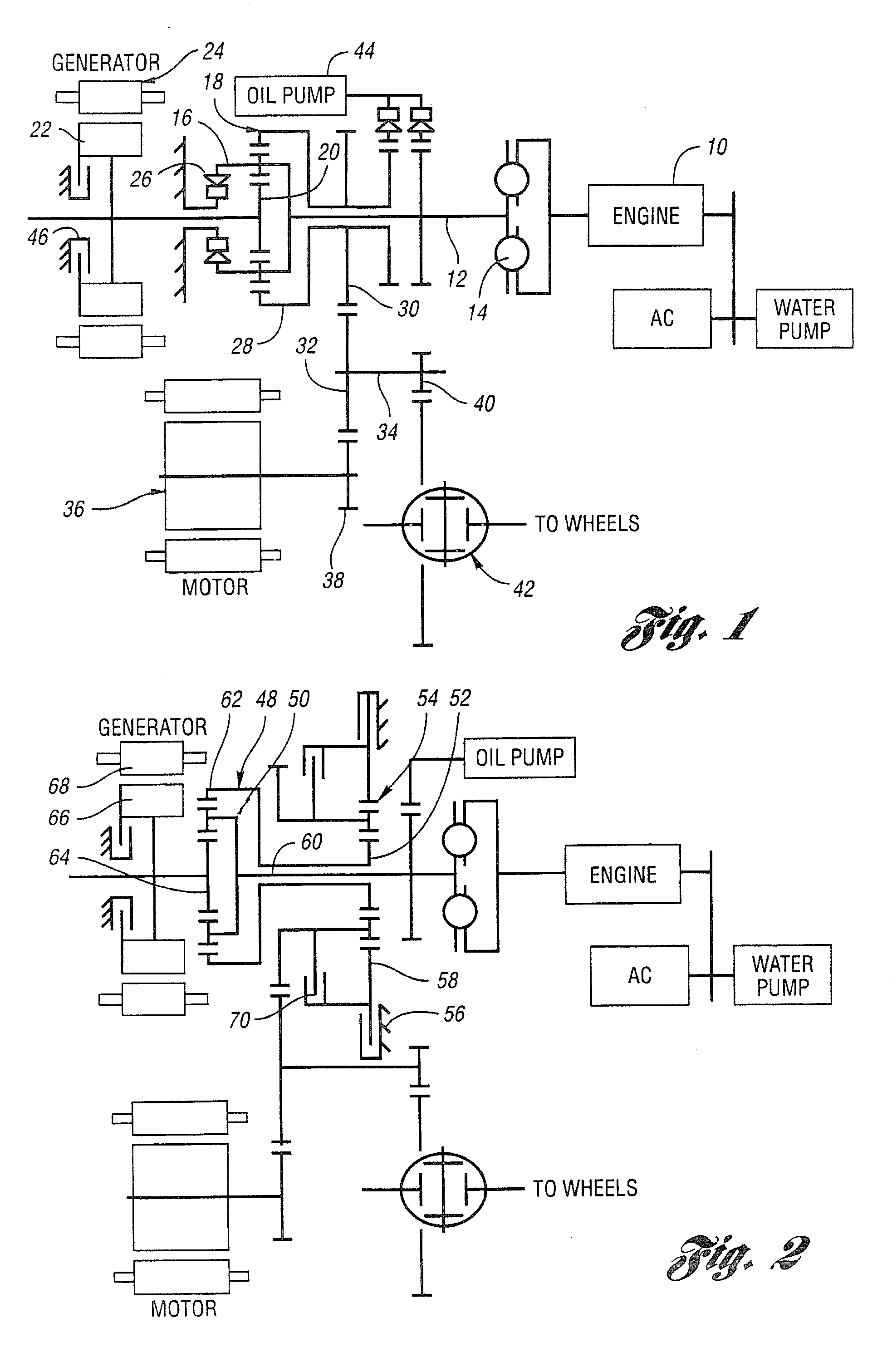 Transmission arrangements for hybrid electric vehicles