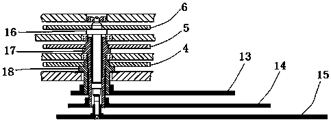 An analog watch movement with multiple hands that rotate independently about the same axis