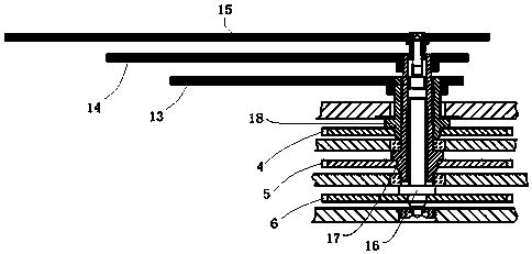 An analog watch movement with multiple hands that rotate independently about the same axis