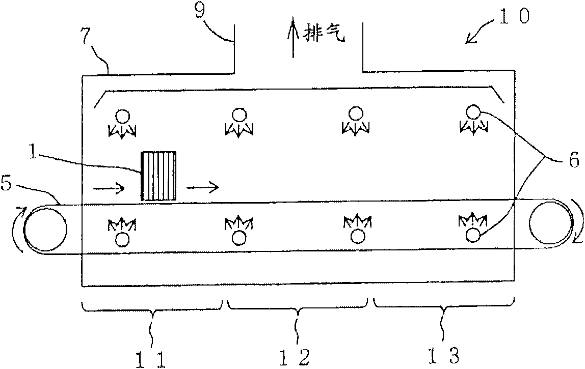 Method of honeycomb molding pretreatment for burning and system for honeycomb molding pretreatment for burning