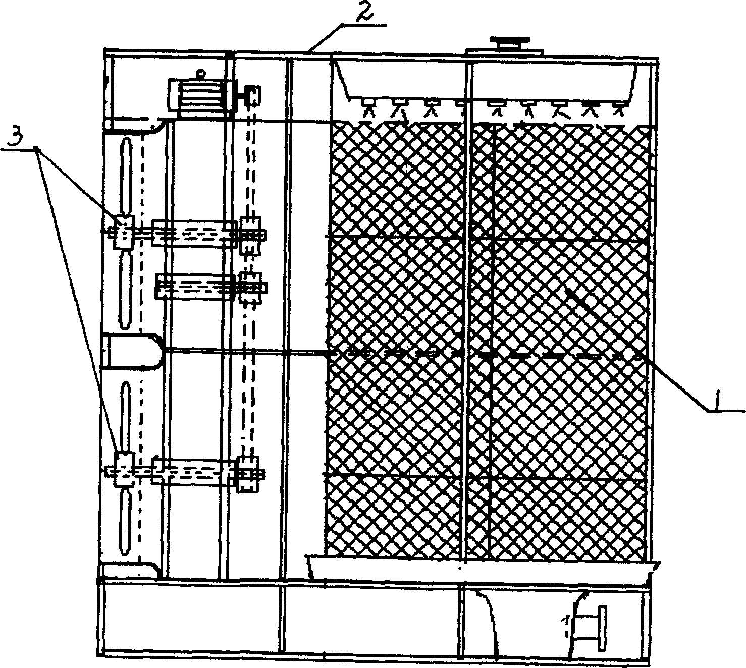 High-efficiency low-temp. water discharge method for crossflow cooling tower