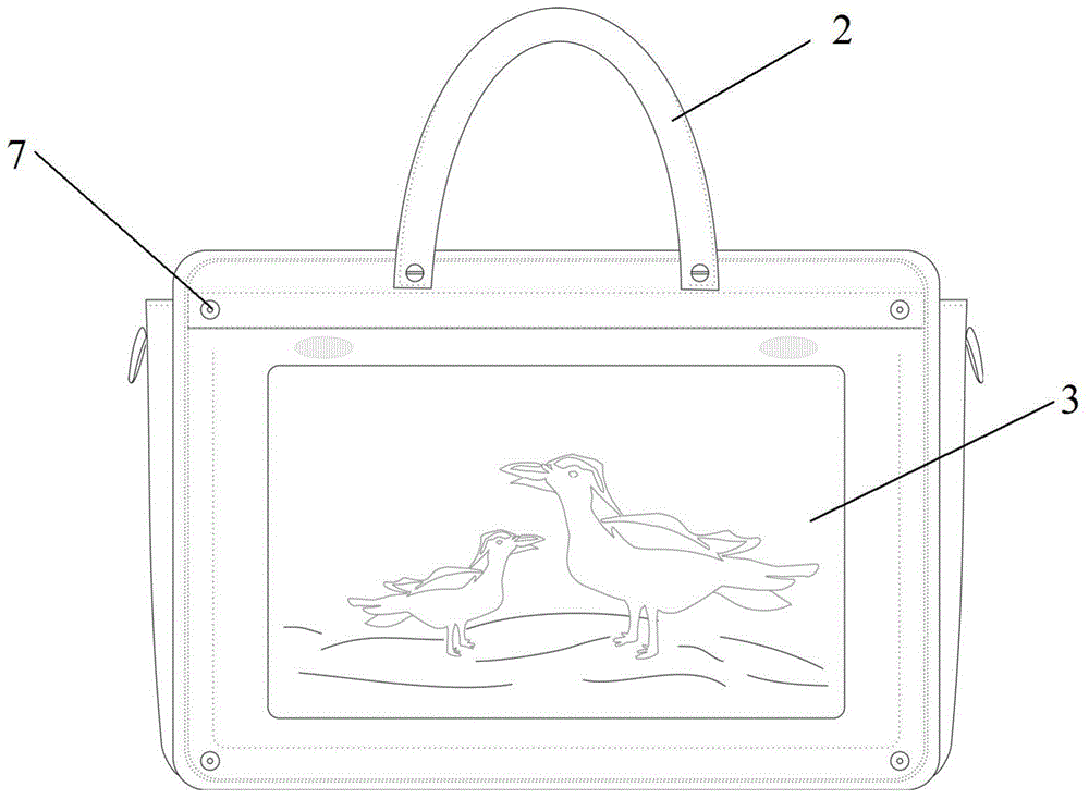 Handbag with display screen