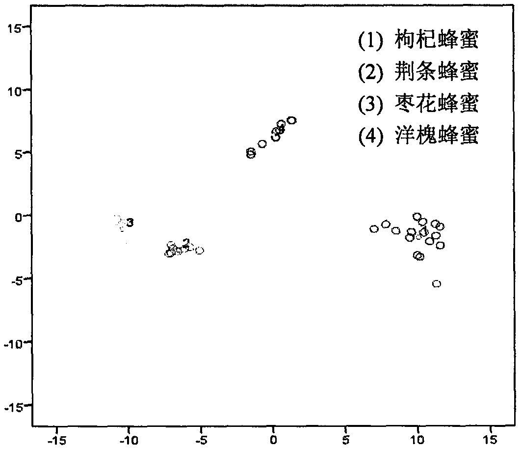 Method for rapidly identifying single-flower honeys by using capillary electrophoresis technology