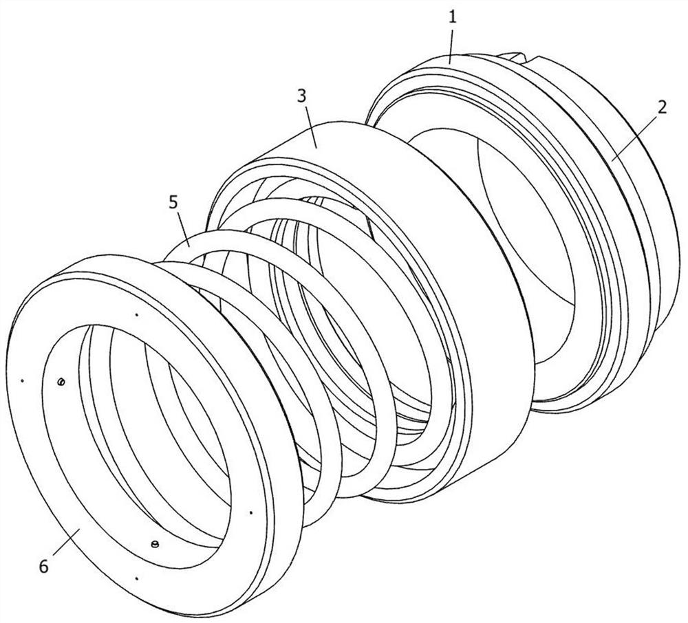 A general-purpose mechanical seal capable of dry grinding, anti-bonding, strong corrosion resistance and high temperature resistance